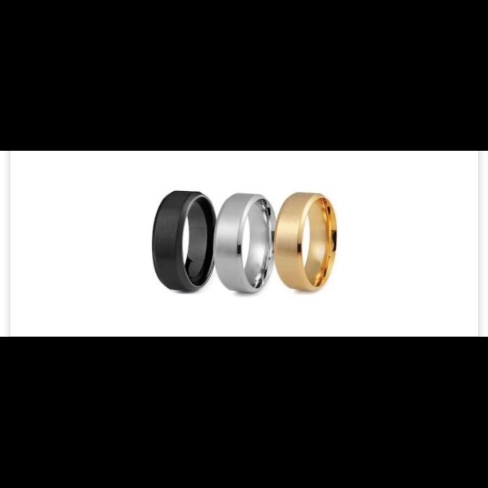 3 Pack Stainless Steel Comfort Fir Wedding Bands